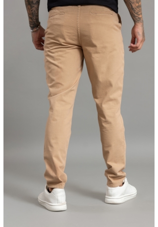 Calça Sport Fino Masculina Color Com Linho na Cor Bege Dialogo