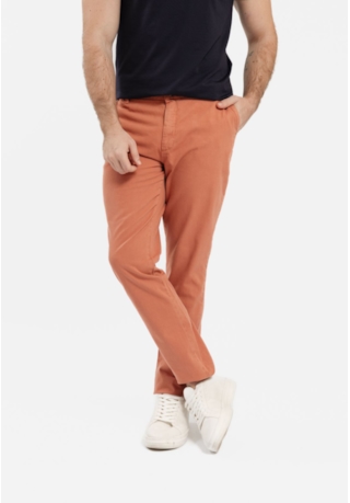Calça Sport Fino Masculina Color Com Linho na Cor Terra Dialogo