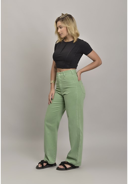 Shorts Sarja Comfort Colorida na Cor Verde Dialogo jeans Feminino