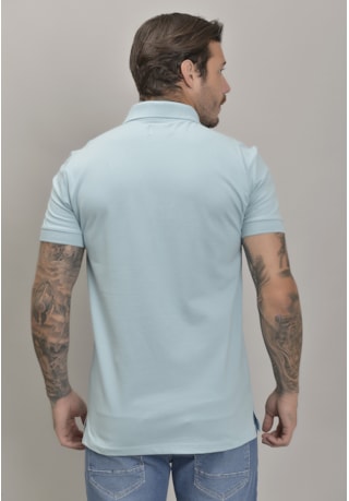 Camisa Piquet Gola Polo Masculino na Cor Azul Dialogo Jeans