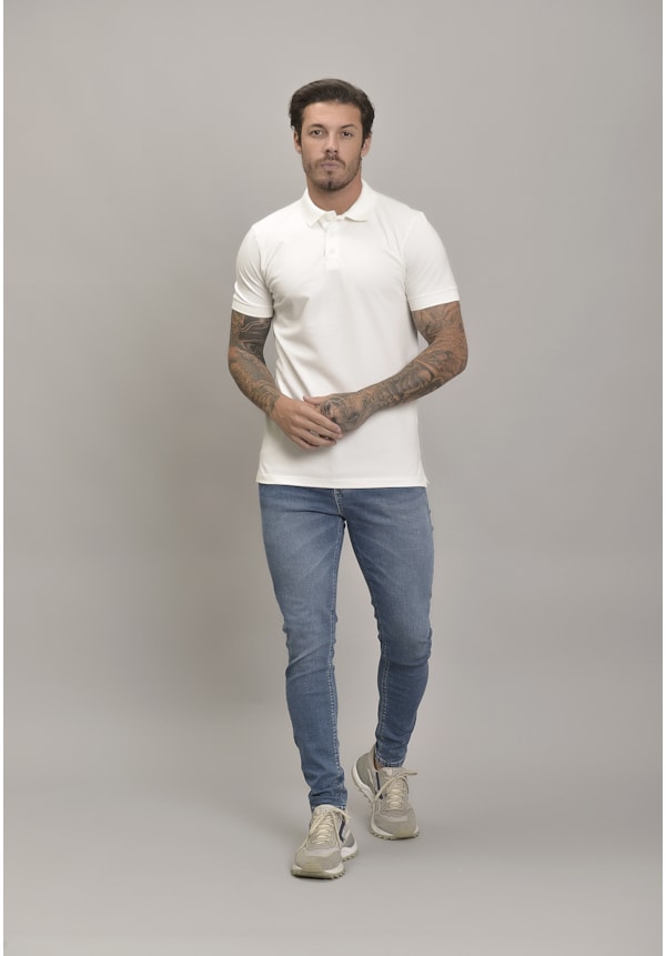 Camisa Piquet Gola Polo Masculino na Cor Branco Dialogo Jeans-6e0a8900-be04-4c98-815c-8da1e57378d4