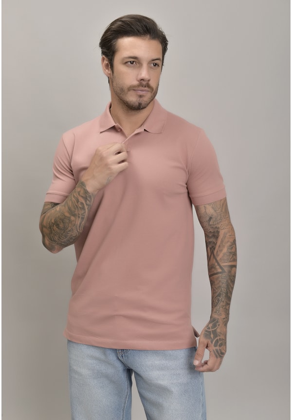 Camisa Piquet Gola Polo Masculino na Cor Rose Dialogo Jeans-715ef976-2f3f-4f1c-a687-5d8a9fb546c5