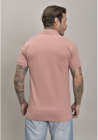 Camisa Piquet Gola Polo Masculino na Cor Rose Dialogo Jeans