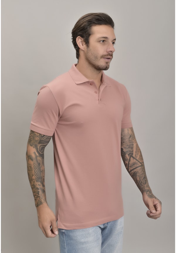 Camisa Piquet Gola Polo Masculino na Cor Rose Dialogo Jeans-b26c7da6-f332-4a04-ba9d-232411ad9a21