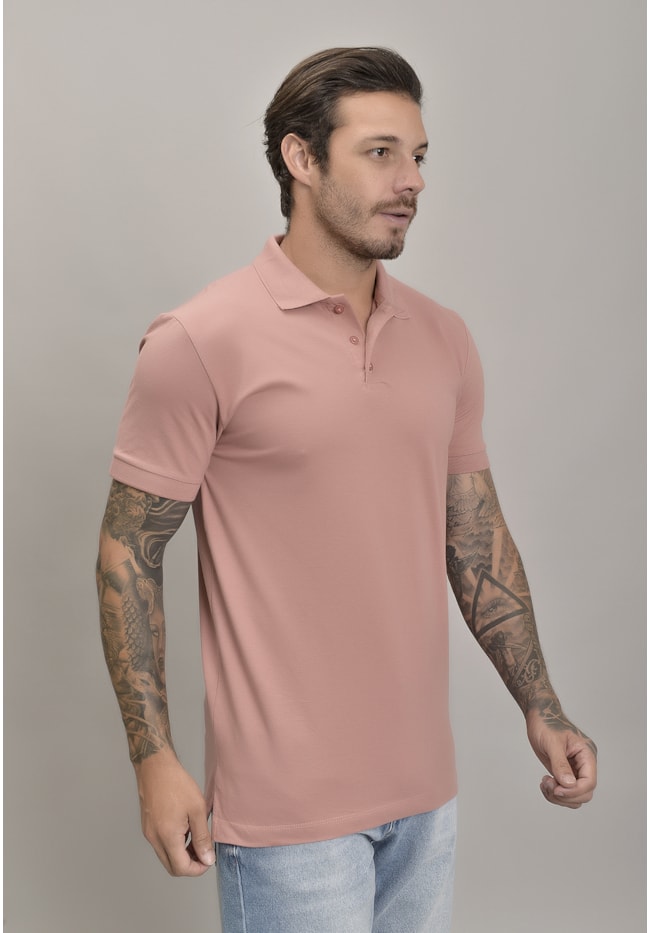 Camisa Piquet Gola Polo Masculino na Cor Rose Dialogo Jeans-a845dc58-5cad-46ed-aa13-d2d35d36aeff