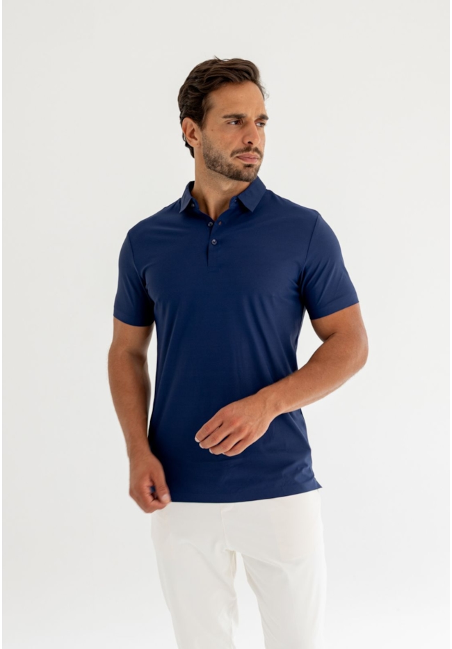 Camisa Polo Tecnológica Masculina Lisa em Poliamida Azul Dialogo-40626fc3-acff-4c63-a33e-81b7c1686912