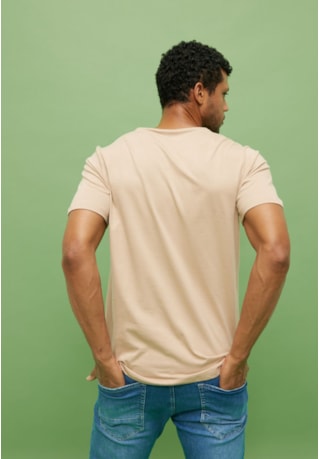 Camiseta Básica Masculina Estampa Slow Living Color Dialogo