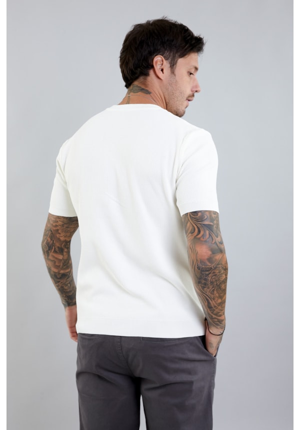 Camiseta de Tricot Masculina Canelada Manga Curta Dialogo Jeans-823734cb-6ba0-496c-b960-b93dc0f13daf