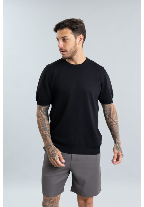 Camiseta em Tricot Masculina Manga Curta Gola Redonda Dialogo-25a921ad-7399-422f-a99e-8af109600217