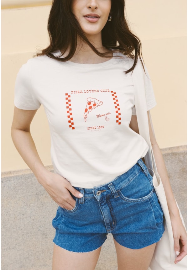 Camiseta Manga Curta Feminina Estampada Pizza Lovers Dialogo-56ee1264-b6f8-4cdb-b5b6-fd47c6557609