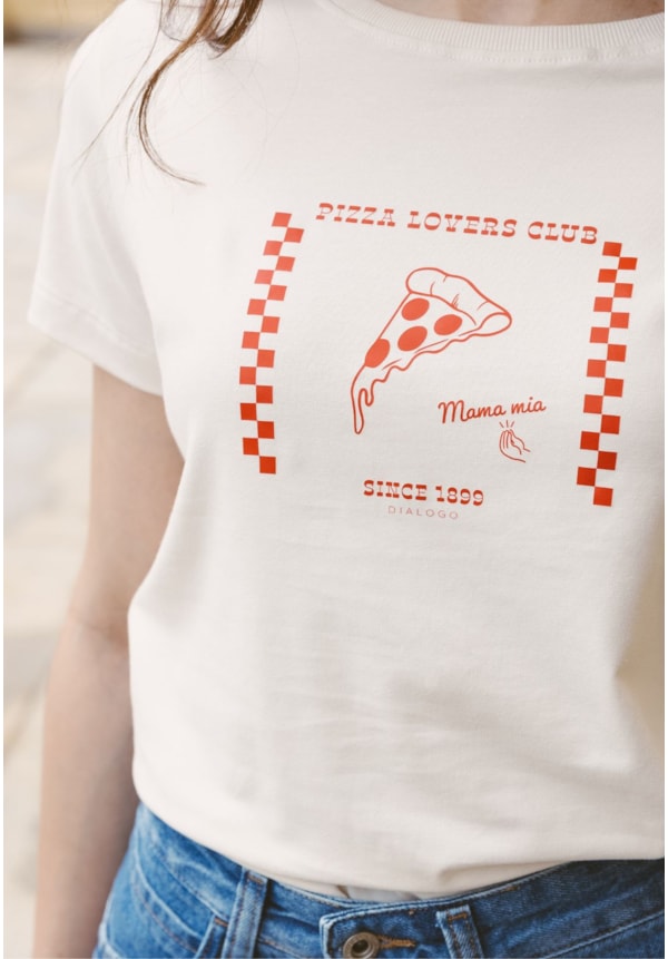 Camiseta Manga Curta Feminina Estampada Pizza Lovers Dialogo-84ec4185-654d-4d8f-b29f-46a03ed73bf8