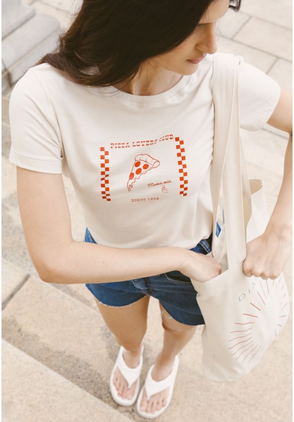 Camiseta Manga Curta Feminina Estampada Pizza Lovers Dialogo-1ade3537-f85c-4c6b-9f36-d7edfb3fa688