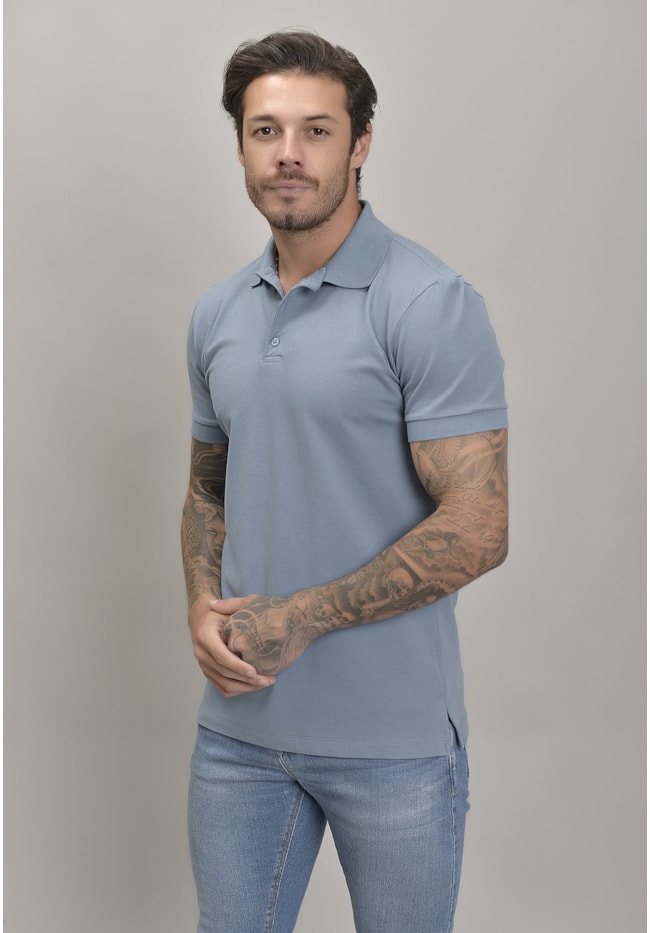 Camiseta Masculina Gola Polo na Cor Azul  Dialogo Jeans-59663727-a868-4213-a131-11872aa387a8