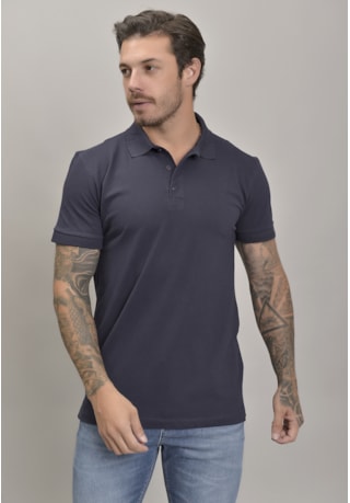 Camiseta Masculina Gola Polo na Cor Marinho Dialogo Jeans