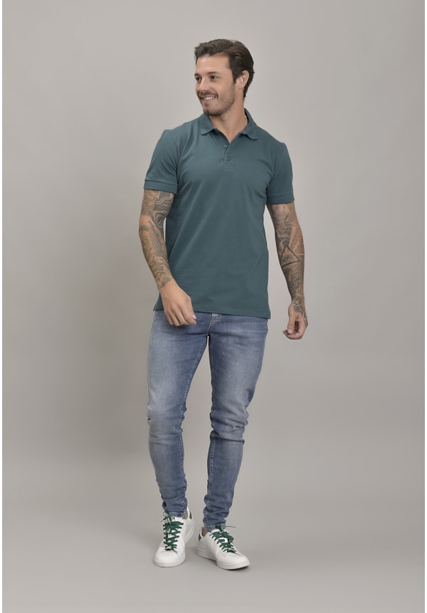 Camiseta Masculina Gola Polo na Cor Verde Dialogo Jeans-4d2461d6-7679-4f85-aa16-a8131e78b161