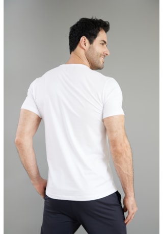 Camiseta Masculina Slim em Algodão Pima na Cor Branco Dialogo