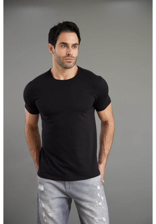 Camiseta Masculina Slim em Algodão Pima na Cor Preto Dialogo-d217b2ef-4ae7-4825-9eb1-dab66e2821a8