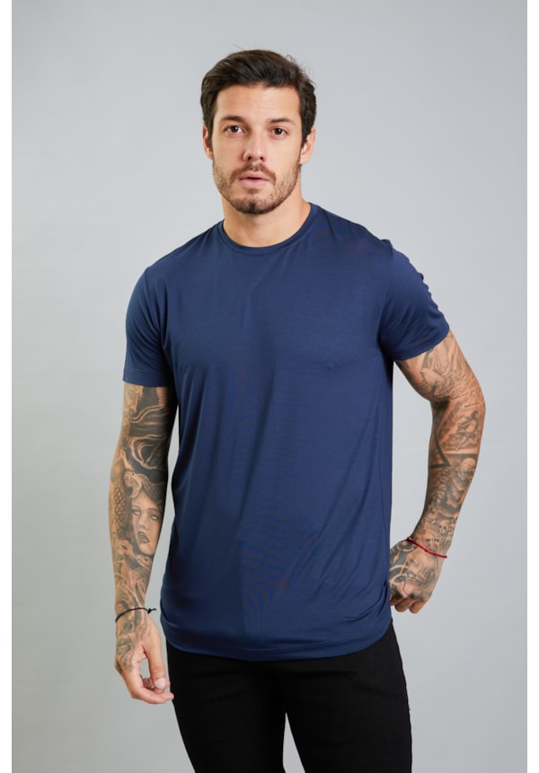 Camiseta Masculina Tech T-Shirt em Modal na Cor Azul Dialogo-60322fe7-01bf-49fe-b5f2-242c86e7ec96