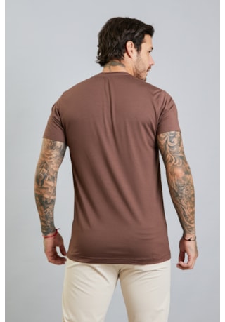 Camiseta Masculina Tech T-Shirt em Modal na Cor Marrom Dialogo