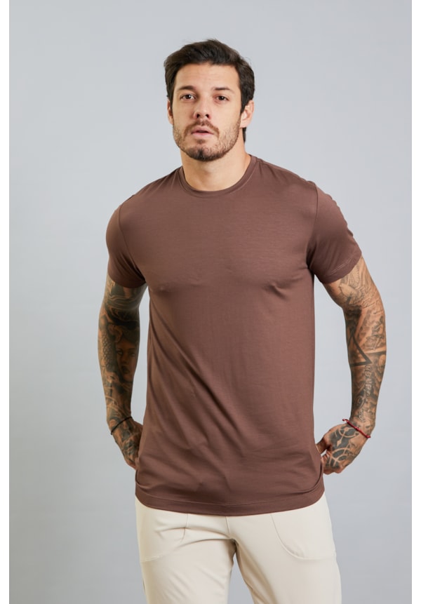 Camiseta Masculina Tech T-Shirt em Modal na Cor Marrom Dialogo-41223b2a-3889-4a5d-b930-5b5c26c136e7