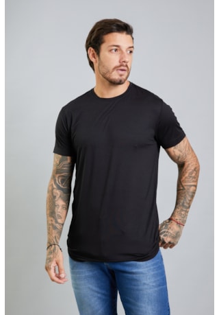 Camiseta Masculina Tech T-Shirt em Modal na Cor Preto Dialogo