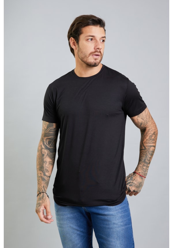 Camiseta Masculina Tech T-Shirt em Modal na Cor Preto Dialogo-4a2c68be-e5da-4e3a-8292-83c14f4d32bf