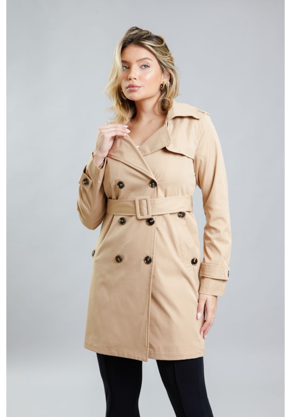 Casaco Feminino Trench Coat Longo Sobretudo Color com Cinto-dc4b95c9-9fc8-488a-bd68-f786aa85f7e1