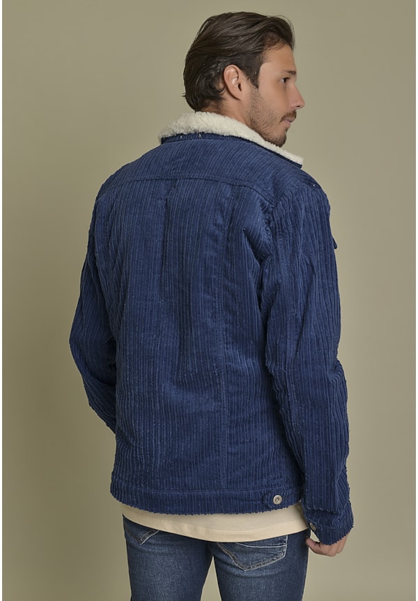 Jaqueta Aviador Canelada Cotelê Marinho Dialogo Jeans Masculino-37eb2833-2071-44ad-bd7e-853abdccaf11