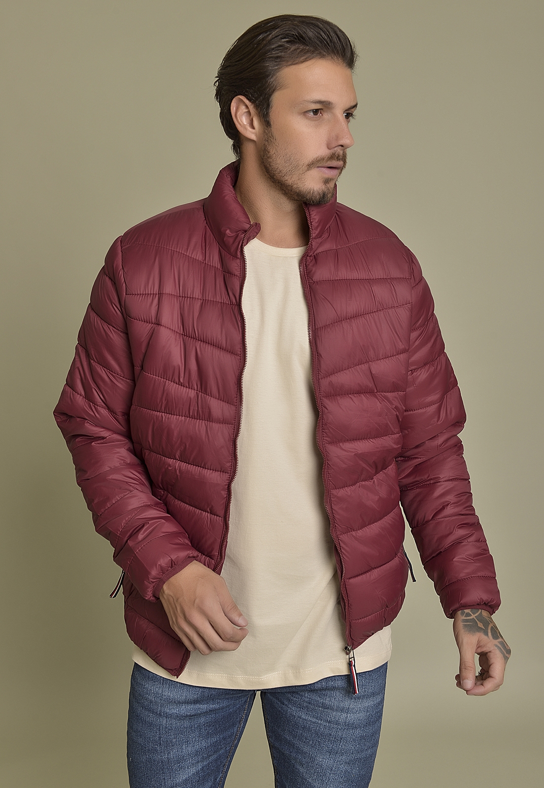 Jaqueta store puffer vinho