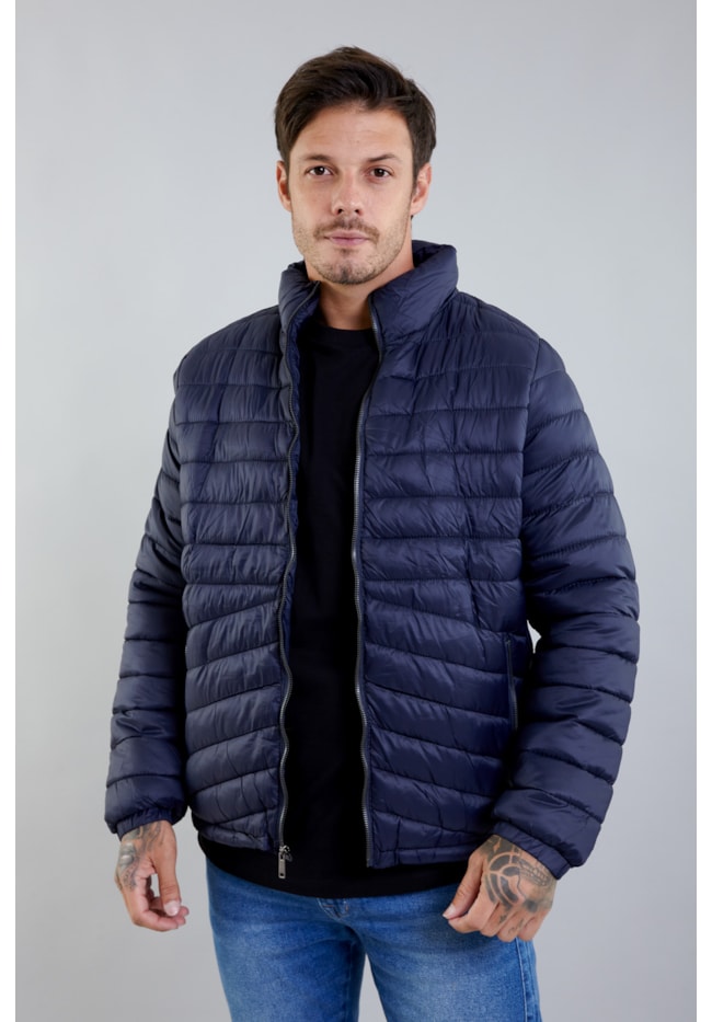 Jaqueta Puffer Masculina na Cor Marinho Leve com Forro Interno Aveludado-bb79d7a9-d7d0-47f3-8b69-60d790234b77