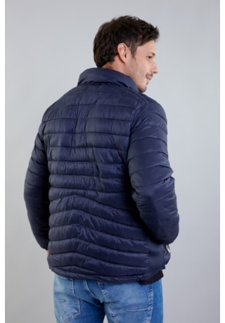 Jaqueta Puffer Masculina na Cor Marinho Leve com Forro Interno Aveludado