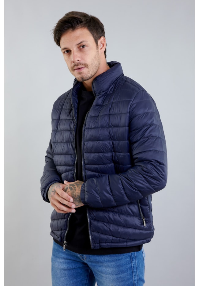 Jaqueta Puffer Masculina na Cor Marinho Leve com Forro Interno Aveludado-c9f393c8-893e-4971-90d8-024082e08307