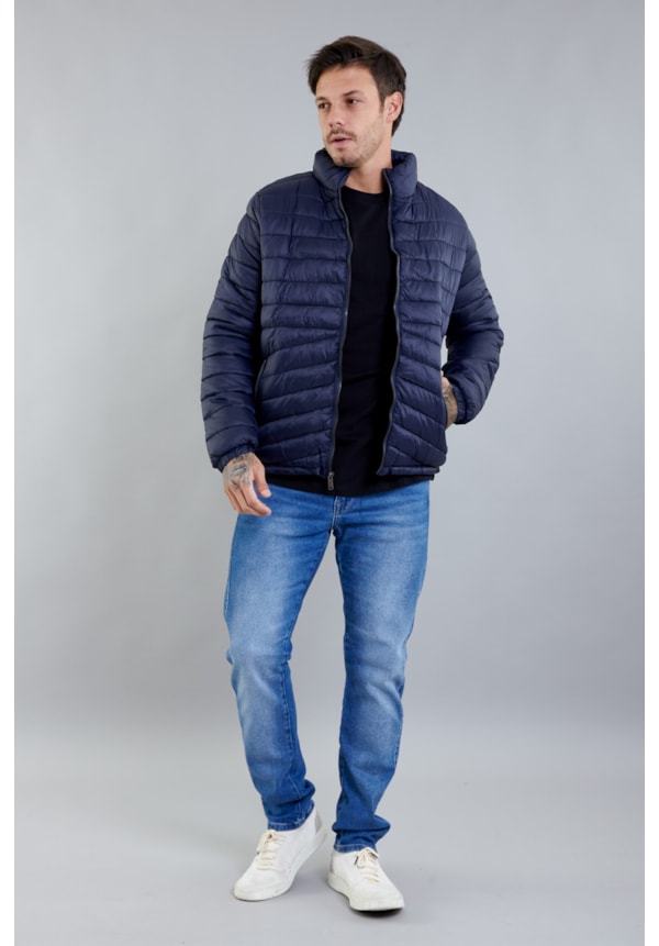 Jaqueta Puffer Masculina na Cor Marinho Leve com Forro Interno Aveludado-a15792ee-3003-4def-ad32-4c2a8985e9f5