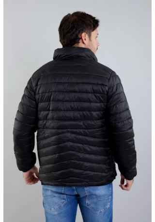 Jaqueta Puffer Masculina na Cor Preta Leve com Forro Interno Aveludado