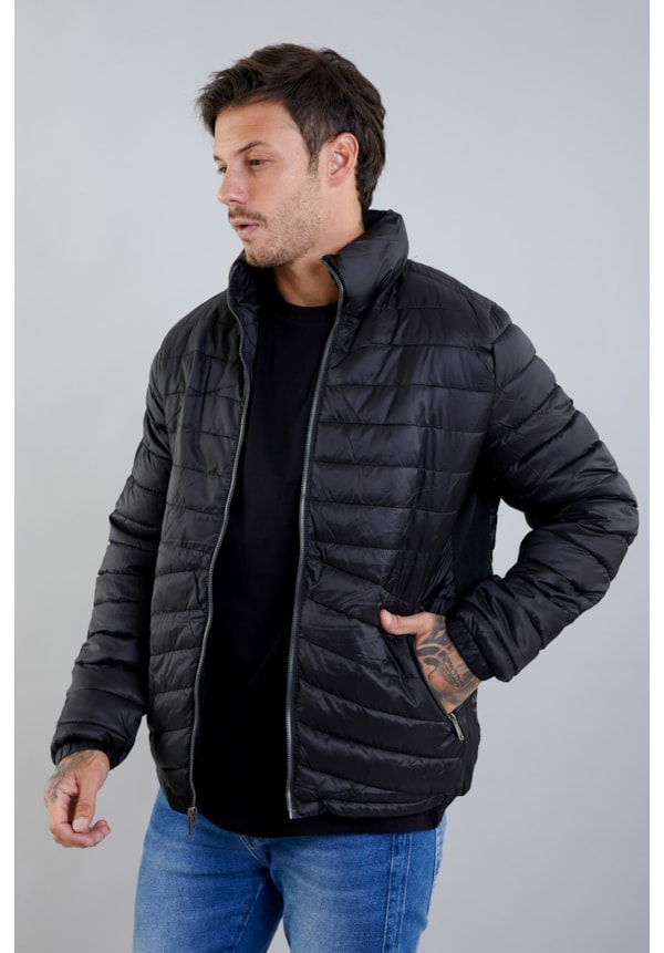 Jaqueta Puffer Masculina na Cor Preta Leve com Forro Interno Aveludado-a4b88d78-d813-4665-bbe8-7023205852d0