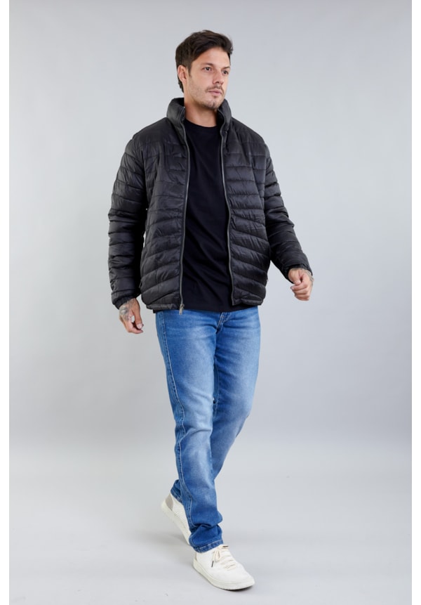 Jaqueta Puffer Masculina na Cor Preta Leve com Forro Interno Aveludado-6252eaa0-ffbe-4478-9ae9-08dd1ac1910c