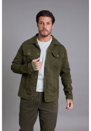 Jaqueta Sarja Tradicional Masculina Verde Com Bolsos Dialogo
