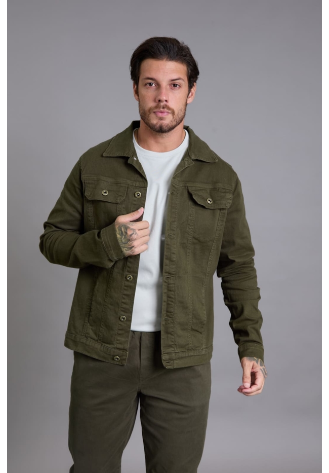 Jaqueta Sarja Tradicional Masculina Verde Com Bolsos Dialogo-44aa125f-7358-4c35-970c-a9173331e3cf