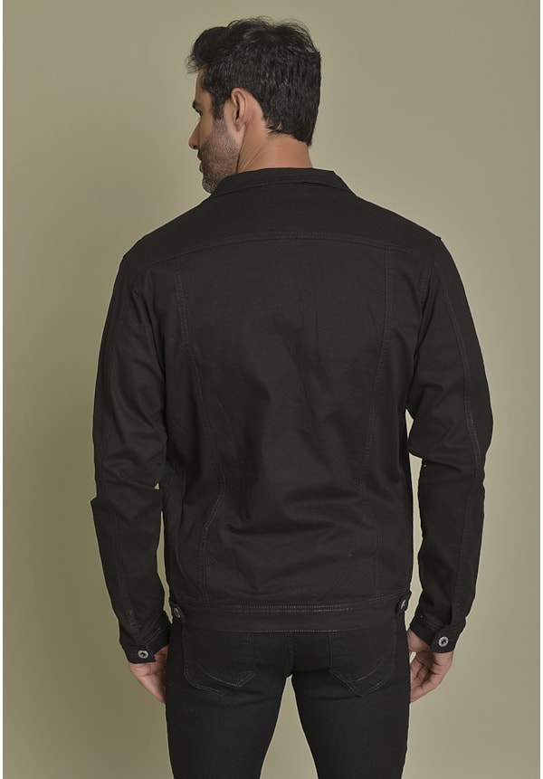 Jaqueta Sarja Tradicional na Cor Preto Dialogo jeans Masculino-4e8e0596-7fe4-4e2b-a2ba-c5257185883d