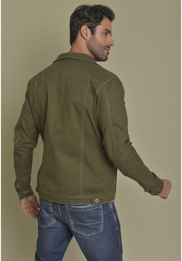 Jaqueta Sarja Tradicional na Cor Verde Dialogo jeans Masculino-f1b069c6-9505-45cc-92ea-98eec54dbfba