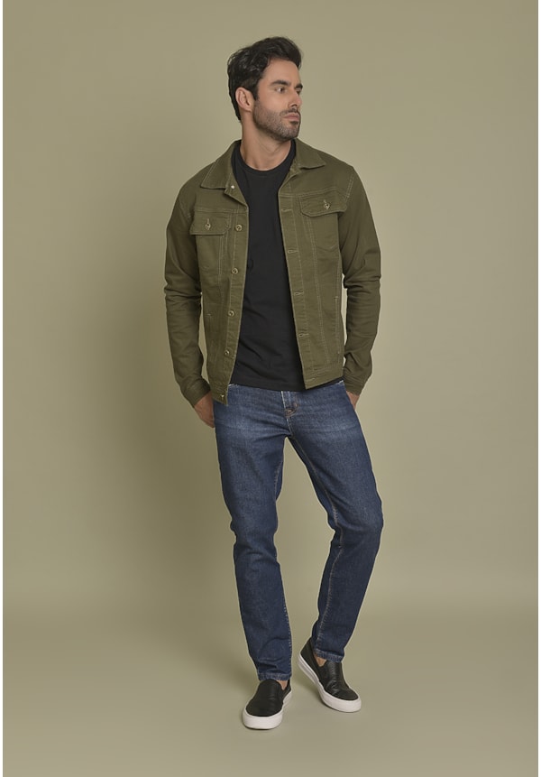 Jaqueta Sarja Tradicional na Cor Verde Dialogo jeans Masculino-80f3f303-f505-4524-92a0-bbdc3ee5b529