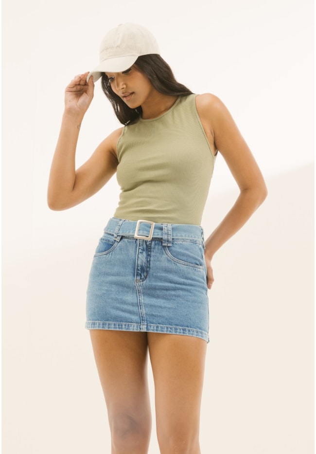 Saia Jeans Curta Feminina Cintura Baixa com Cinto Dialogo-e71517a6-ef99-4c97-9eda-c831f2823552