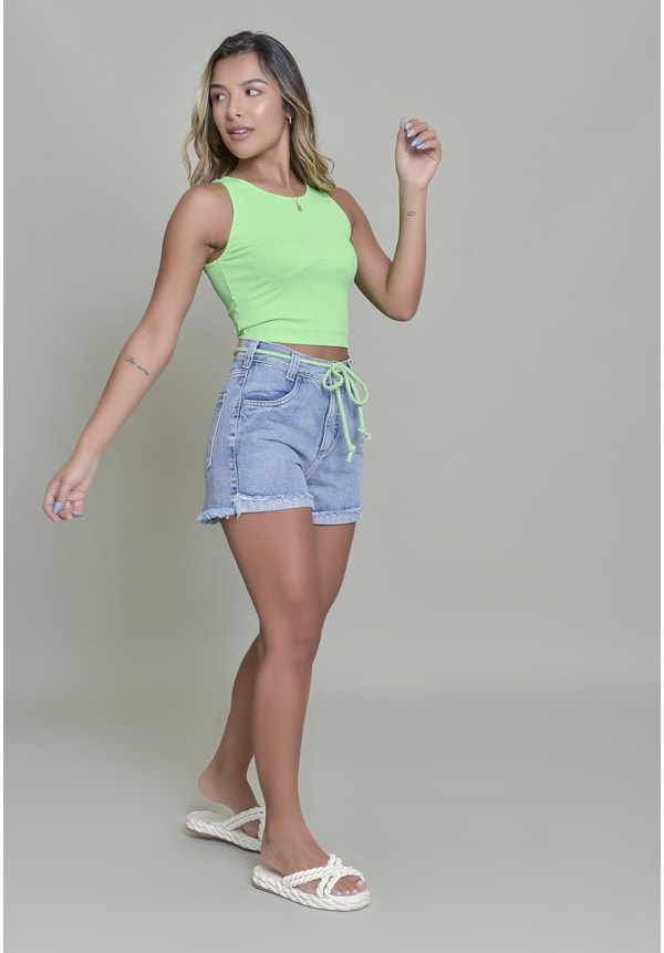 Shorts Jeans Dialogo Mom Marmorizada Com Cordão Verde Feminino-0f9f40c0-b5bb-486c-8789-72c3f99051b3