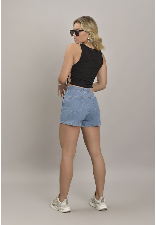 Shorts Jeans Mom Cintura Alta Tradicional Feminino Dialogo Jeans-b5e7ff12-aa48-4a1d-a96b-c99c0cf57b0e