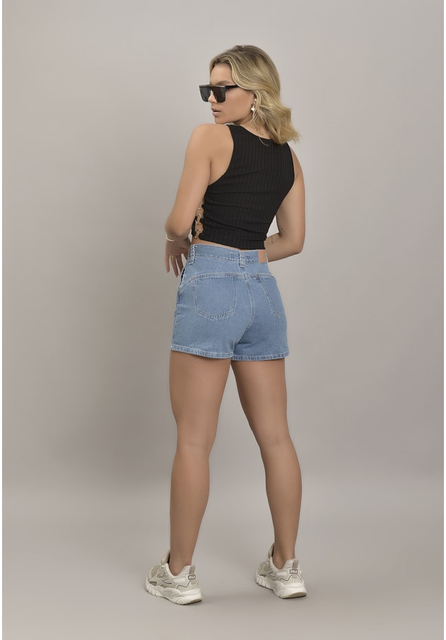 Shorts Jeans Mom Cintura Alta Tradicional Feminino Dialogo Jeans-75b81ffa-8d49-4598-b782-bf8040de3fb7