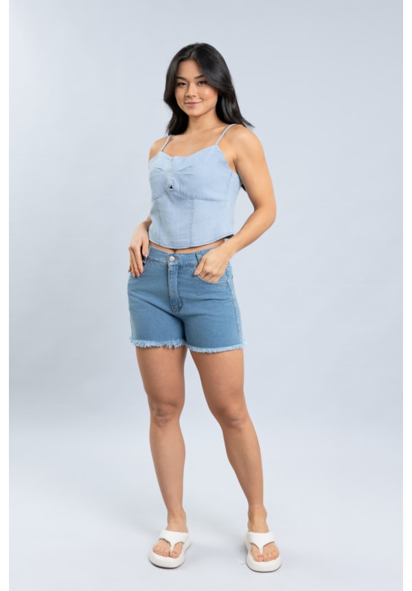 Shorts Jeans Mom Feminino com Barra Desfiada Dialogo Jeans-2457fe6a-55be-47b4-8571-9a197bda1bdc