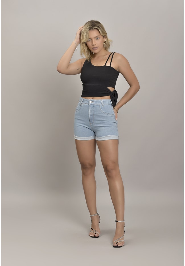 Shorts Jeans Mom Feminino com Barra Dobrada Dialogo Jeans-f43099d7-0c79-4f42-9f9a-79b047adcb67