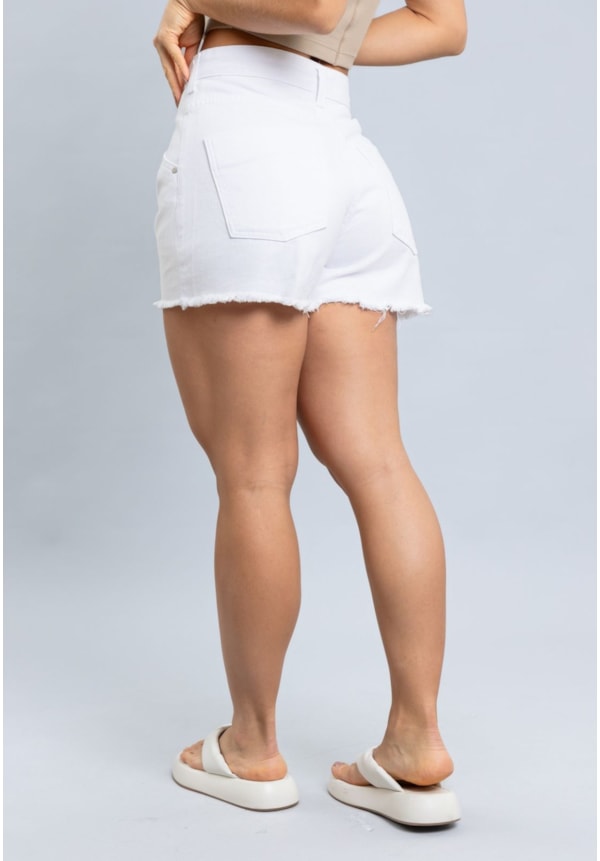 Shorts Mom Feminino de Sarja Branco Barra Desfiada Dialogo-53002d40-6ff1-4ee7-b1d8-510ca23f3eb5