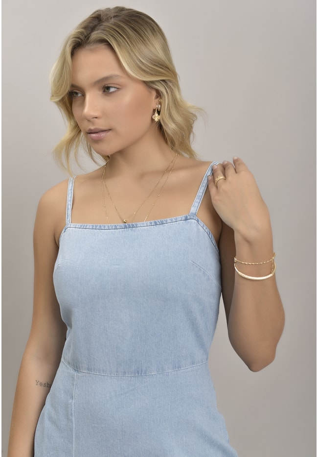 Vestido Jeans Curto com Alças Feminino Dialogo Jeans-9482f49a-fe03-45e9-9d04-729d2997f69d