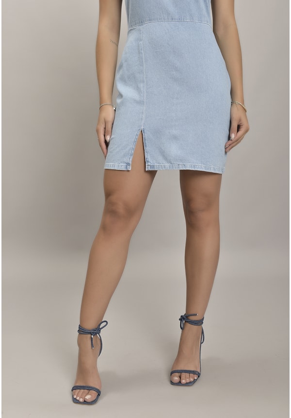 Vestido Jeans Curto com Alças Feminino Dialogo Jeans-c161922b-1f67-48a1-b066-08b807cd45e2